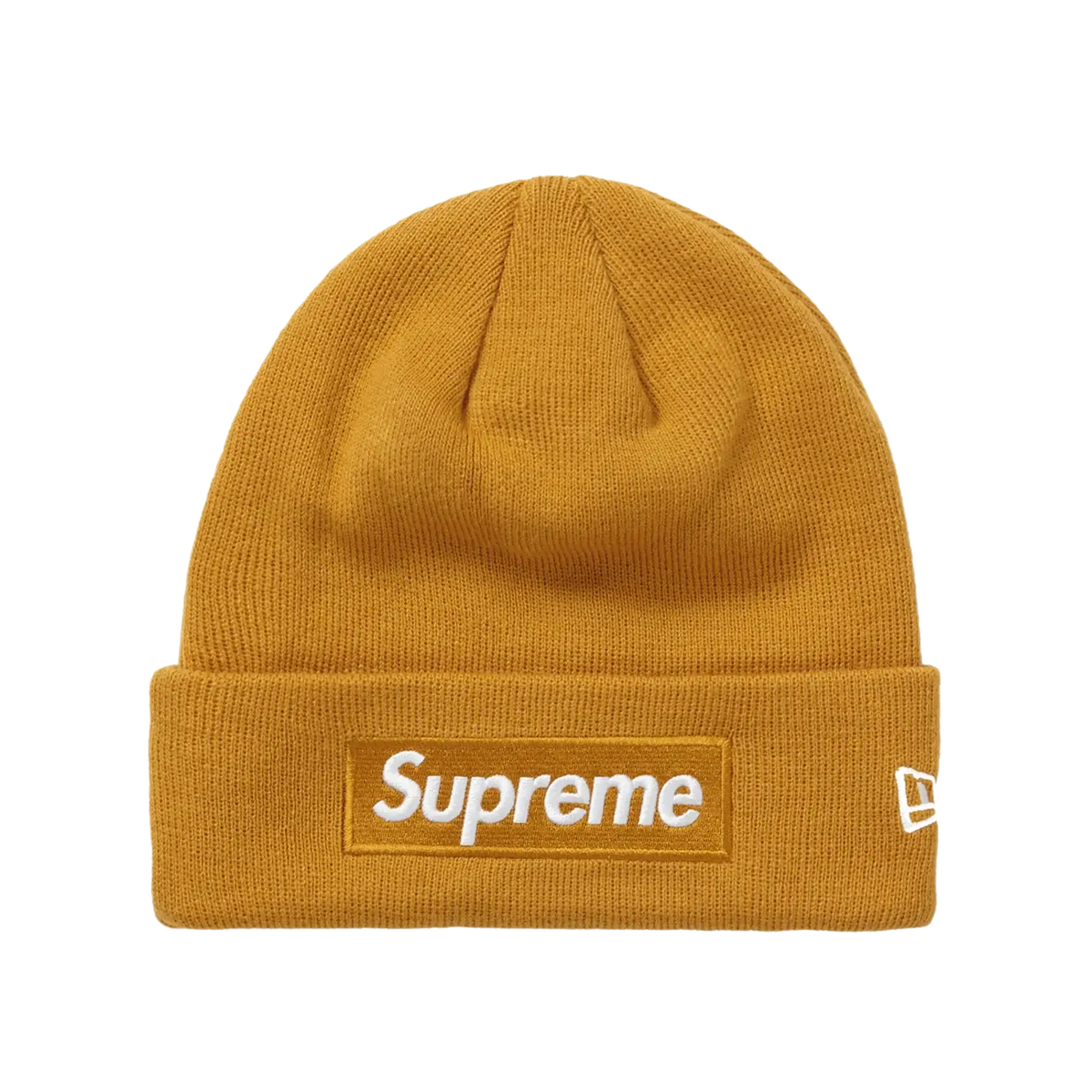 Supreme New Era Box Logo Beanie Light Mustard