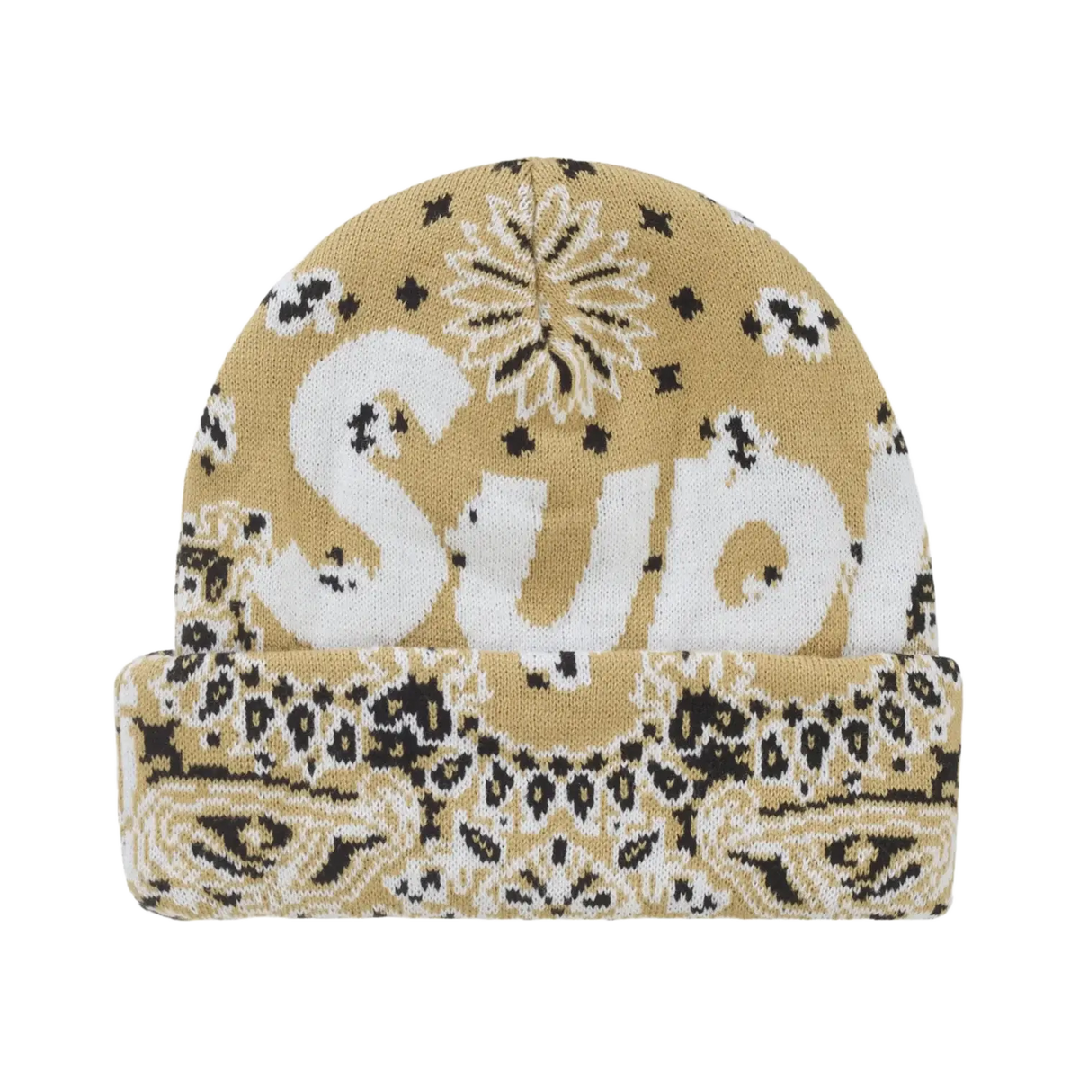 Supreme Bandana Big Logo Beanie Beige